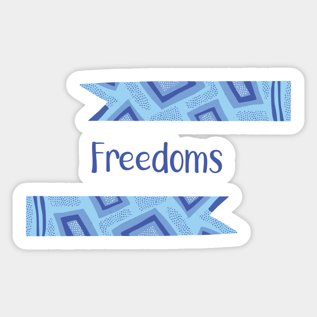 Freedom - Blue Ribbons Design GC-108-02 Sticker by GraphicCharms